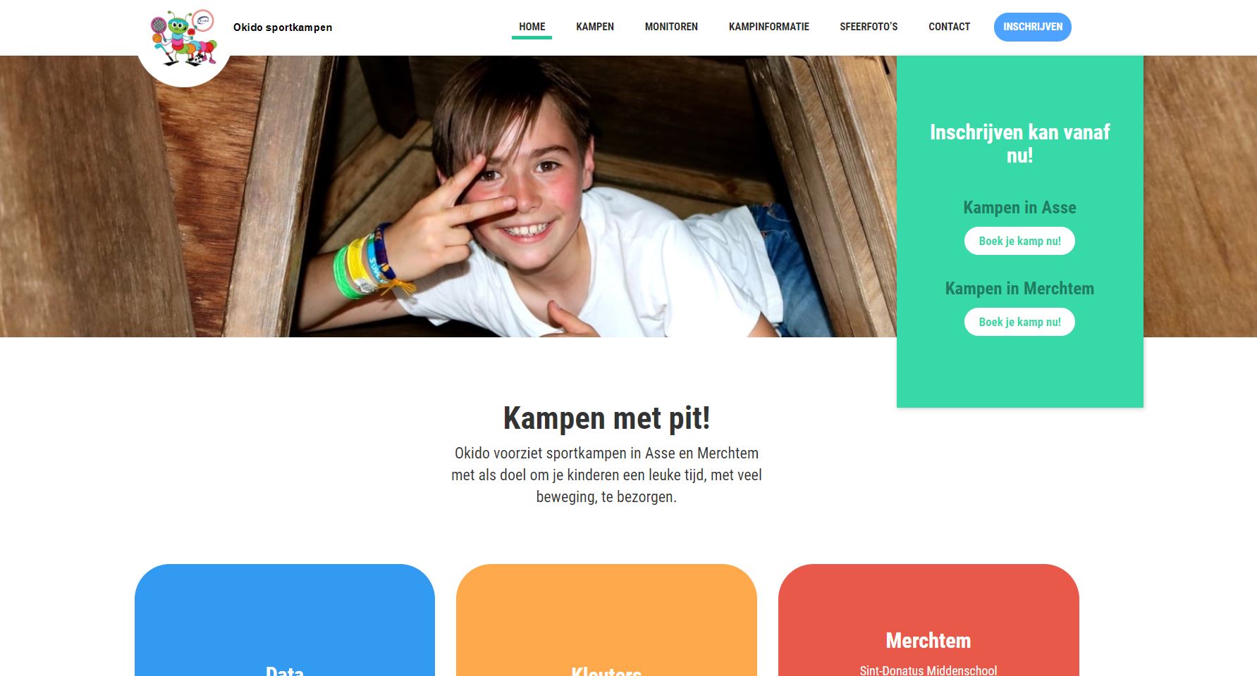 okido online inschrijven voor kamp